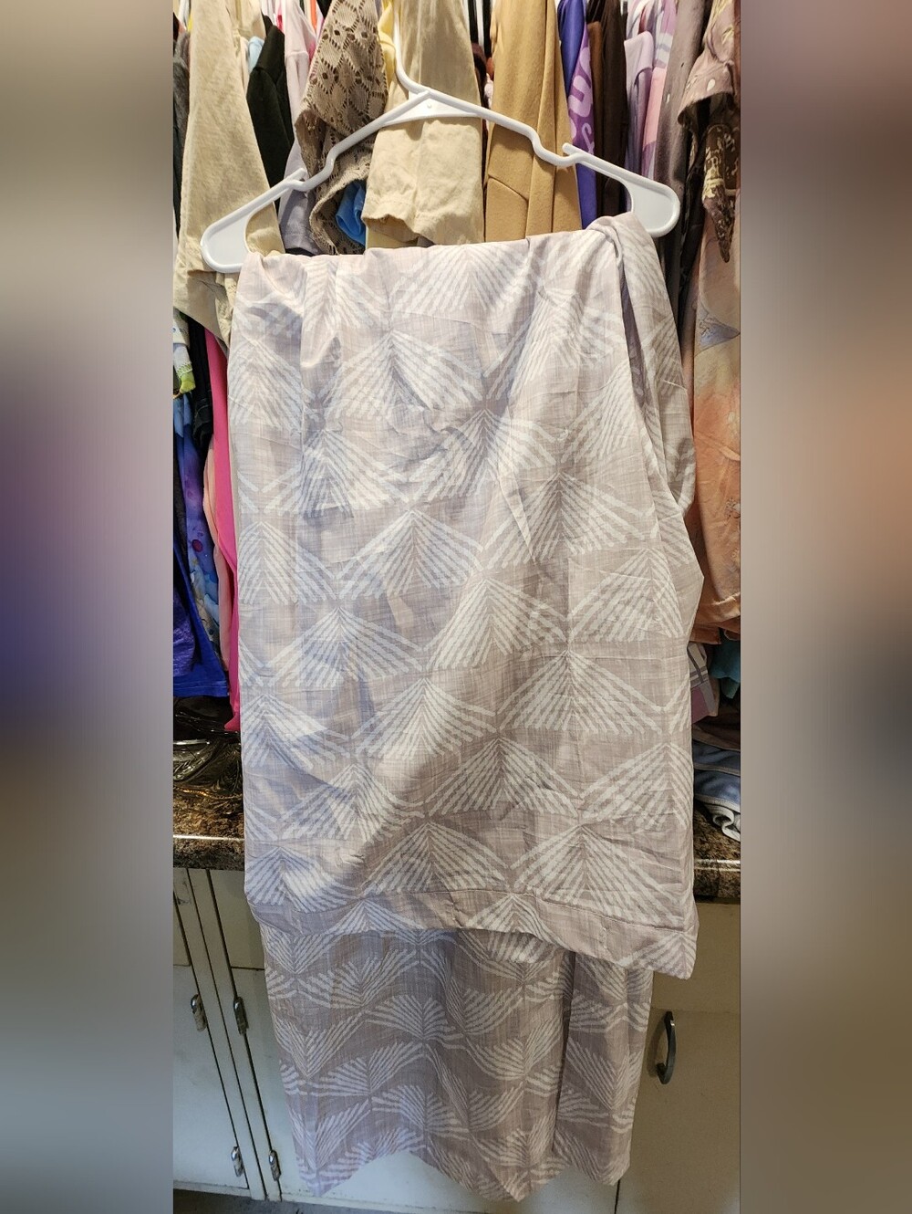Mainstays White And Beige Shower Curtain Brand New Without Tags